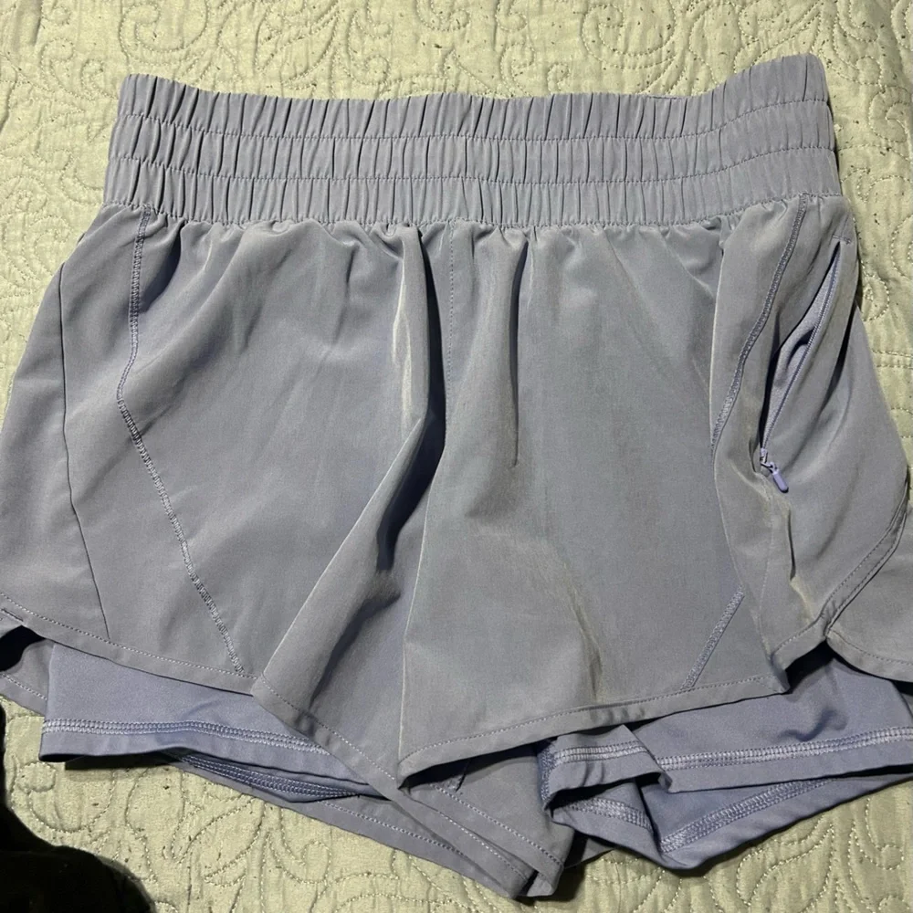 AVIA Purple MOISTURE WICKING RUNNING SHORT Elastic Waist ZIP Pocket Sz M(8-10)